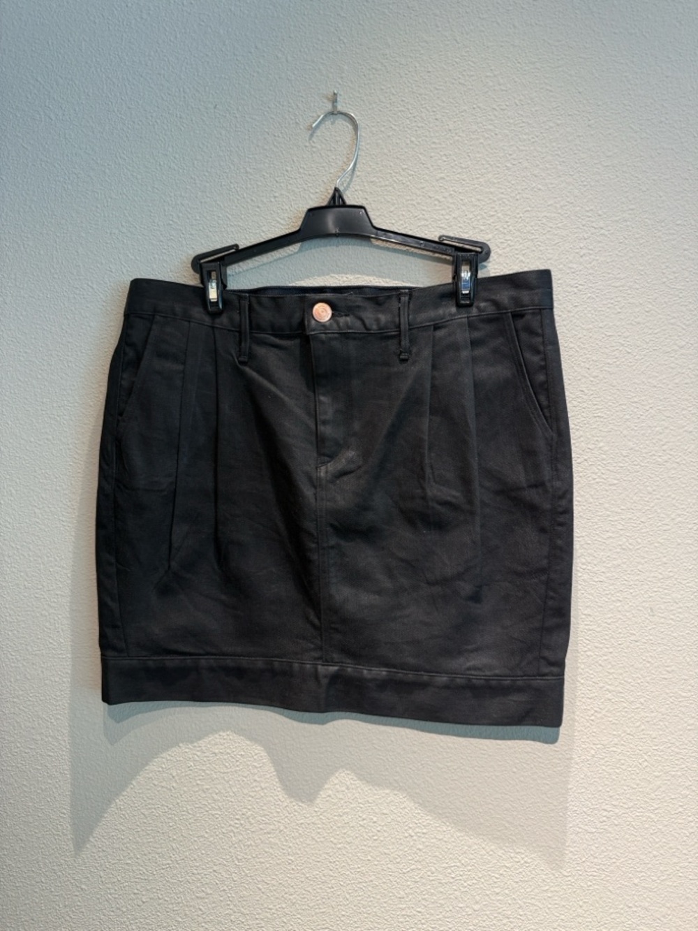 Earnest Sewn Black Mini Skirt with Front Pleats